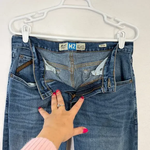 Ariat Traditional Relaxed Bootcut Denim Blue Jeans Mens 30x34 Brandon Legacy M2 - Picture 5 of 12